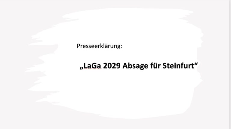 Presseerklärung: „LaGa 2029 Absage für Steinfurt“